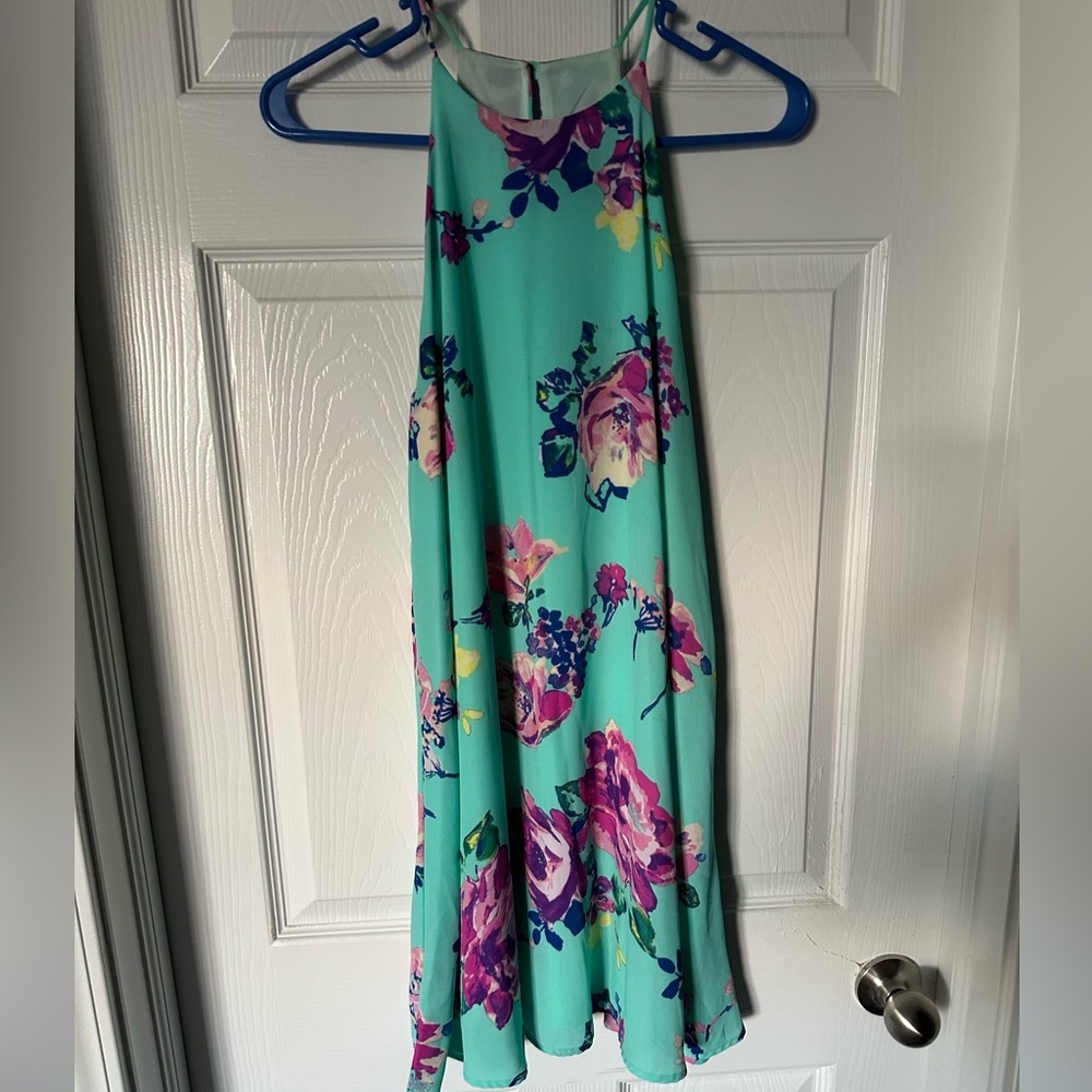 Teal floral Everly dress